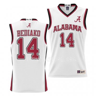 Youth Alabama Crimson Tide #14 Charles Bediako White NCAA College Basketball Jersey 2403VPHK7